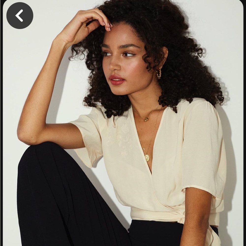 Rouje Paris Benedicte Wrap Blouse (Size 36)